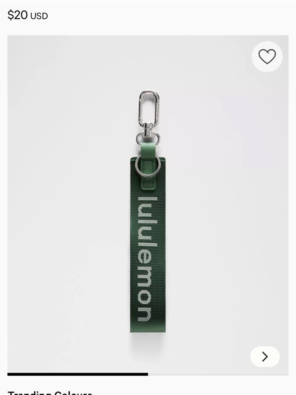 lululemon athletica Dark Green Logo Key Fob Strap